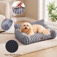 thumbnail image 3 of Exclusivo Mezcla Sofa Pet Bed with Raised Backrest for Small Dogs, 24"x18" Cozy Plush Cord Couch Dog Bed, Removable Washable Cover, Dark Grey, 3 of 6