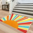 thumbnail image 2 of Hasoo 2' x 3' Small Washable Rug Sun Print Doormat Modern Bohemian Door Mat Low Pile Anti-Slip Floor Mat for Entryway Kitchen, Red/Orange, 2 of 6