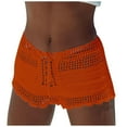 thumbnail image 1 of Women's Summer Solid Color Knitted Sexy Hollow Out Drawstring Beach Shorts And Swimming Trunks, 1 of 6