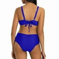 thumbnail image 4 of New Summer Arrivals UTSJKR Women's High Waisted Bikini Sets Sexy Wrap Ruched Swimsuits Cheeky Tummy Control 2 Piece Bathing Suits Blue S, 4 of 6