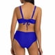 thumbnail image 4 of Trajes de Baño de Mujer de Cintura Alta Cuello en V Vendaje Sólido Ajustamiento Apretado Reunión Traje de Baño Conjunto Dividido, 4 of 6