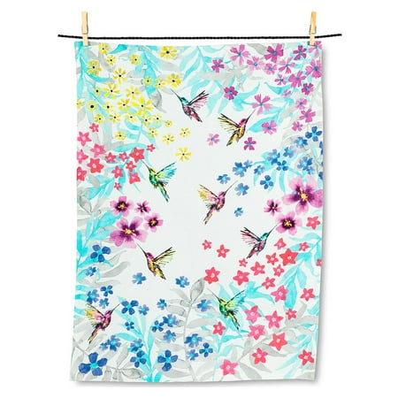 

Set of 12 Hummingbird Garden Tea Towel