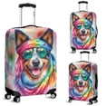 thumbnail image 2 of Hippie Australian Cattle Dog Portrait Watercolor Tie-Dye Vintage Styles Travel Luggage Cover Heeler Lover Gifts Suitcase Dust Protective Decor - 00014, 2 of 5