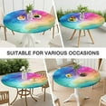 thumbnail image 7 of Colorful Wave Pattern Round Fitted Tablecloth with Elastic Edge,Dining Table Cover Waterproof,Outdoor Round Tablecloth for Camping,Dining,Indoor and Outdoor, 7 of 7