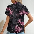 thumbnail image 4 of Hawaiian Shirts for Women Basic Collared Tee Shirt Coconut Palm Hawaii Style Tunic Blouses Button Down Short Sleeve Blouses Summer Beach Shirt Tropical Shirts Loose Flowy Cardigan, 4 of 6