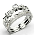 thumbnail image 3 of Art Nouvea Twisted 1.50 Carat Round Cut Diamond Moissanite Engagement Ring, Antique Design Wedding Ring in 925 Sterling Silver With 18k White Gold Plating, Trio Set, Matching Band, 3 of 4