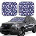 thumbnail image 2 of Daiia Skull flower white blue 2PCS Car Windshield Sun Shade, Foldable Sun Shield for Car Front Window, Auto Sun Blocker Visor Protector Universal for Truck SUV Pickup-Small, 2 of 7