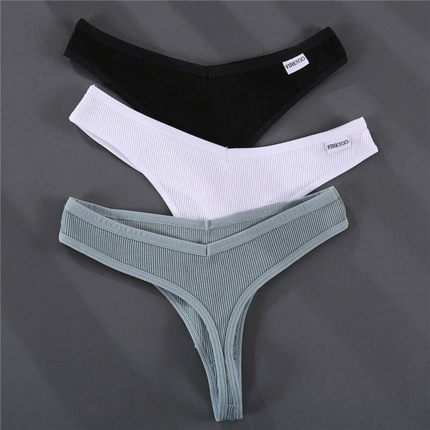 Conjunto de 3 bragas en Tanga, ropa interior de algodón para mujer, bragas sexis, calzoncillos femeninos, Tanga, bragas de Color sólido, lencería, diseño de M-XL Tan Jianjun unisex