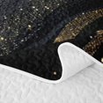 thumbnail image 5 of Erosebridal Swirl Marble Twin Quilt Set for Women Men, Glitter Texture Print Twin Coverlet Set, Black Gold, 2 Pieces, 5 of 7