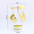 thumbnail image 2 of facefd Christmas Tea Light Rotary Candlesticks Candle Holder Metal Xmas Home Decor Moon and Cat, 2 of 9