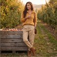 thumbnail image 5 of Women's Fall Long Sleeve Quarter Zip Knit Sweater Pullover Tops, Ribbed Collared Mock Neck Loose Dressy Tops, Business Casual Winter Layering Outfits L, 5 of 9