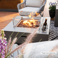 thumbnail image 6 of Sol Living Outdoor Fire Pit Table Tempered Glass Square 22 x 22 x 7.7 inches Heavy Duty Firepit Accessory Wind Screen, Clear, 6 of 7