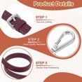 thumbnail image 3 of Uxcell 0.7" Genuine Leather Purse Strap for Bag (Burgundy, Silver Buckle), 3 of 6