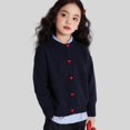 thumbnail image 5 of Girls' Cardigan Sweater Cute Heart Buttons Cotton Long Sleeve Crewneck Uniform Sweater for Girls Warm Knitted Cardigan Jacket, 5 of 7
