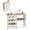 White & Natural, variant on Sewing Machine Table with Charging Station, Folding Sewing Cabinet w/Lockable Casters, 3-Tier Shelf, Middle Rack, Magnetic Door, Small Sewing Desk for Home Apartment, Studio (White & Natural)