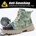 thumbnail image 5 of YOURDIARY Womens Steel Toe Work Shoes, Lightweight Breathable Canvas Safety Shoes, Puncture Proof Non Slip High Top Protective Work Boots for Warehouse Factory Construction Gardening Casual Outdoor, 5 of 11