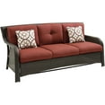 thumbnail image 4 of Hanover Strathmere 4-Piece Wicker and Steel Outdoor Conversation Set, Crimson Red, 4 of 15