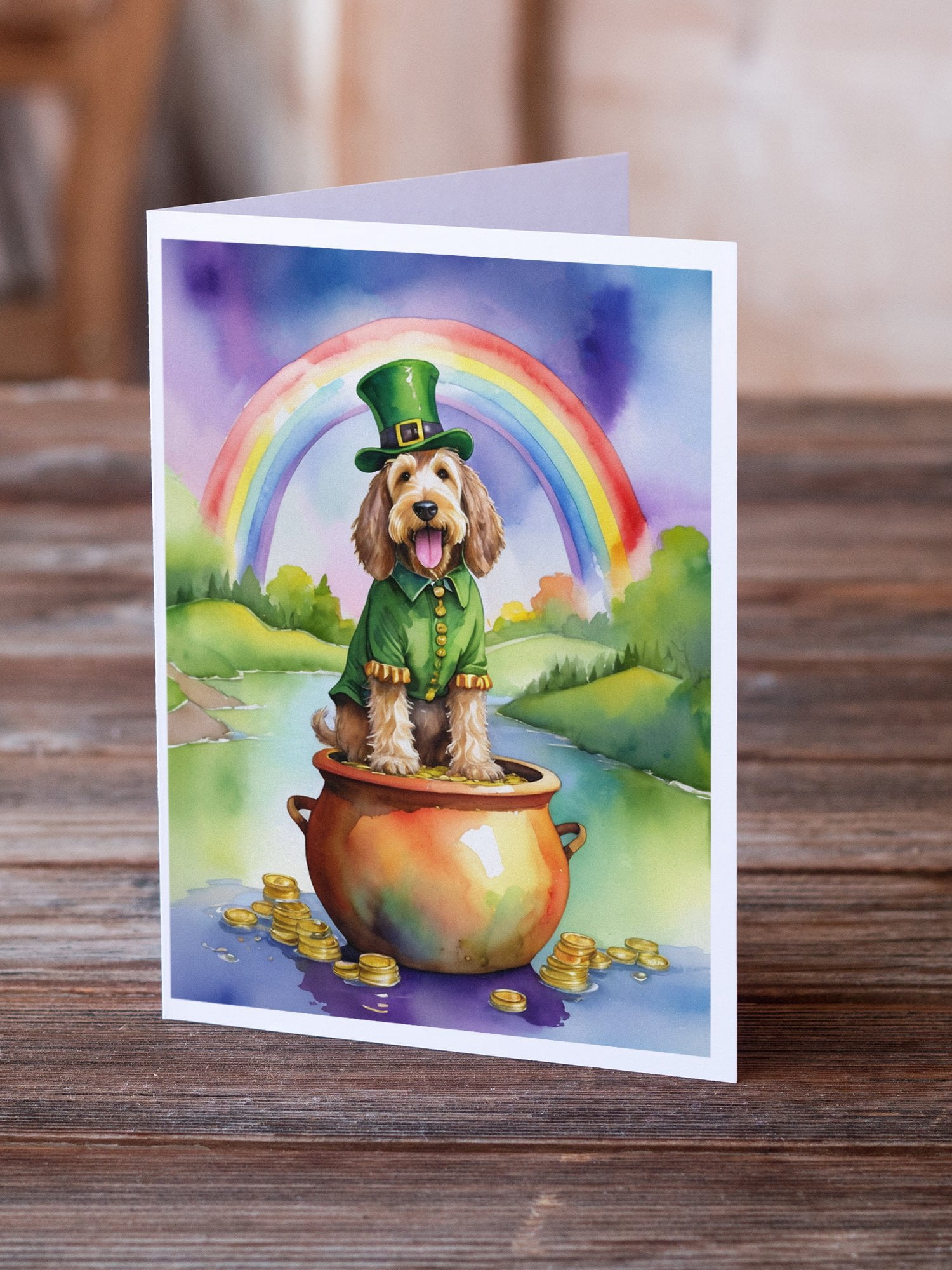 Otterhound St Patrick's Day Greeting Cards Pack of 8 7 in x 5 in