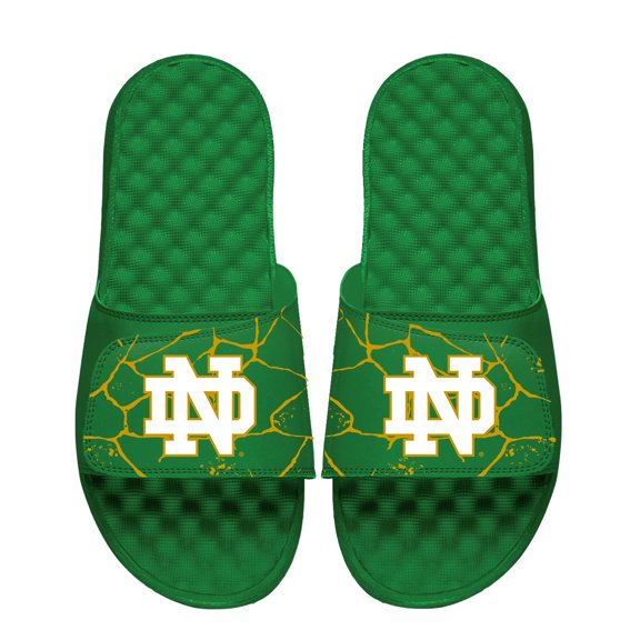 Unisex ISlide Green Notre Dame Fighting Irish Shattered Slide Sandals