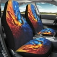 thumbnail image 3 of Yuyamidu Red Blue Butterfly Auto Seat Covers Easy to Install Bucket Front Seats Cover for Cars Full Set of 2, Fit for Cars, SUV, Truck, Sedan, 3 of 7