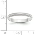 thumbnail image 3 of 14K White Gold 14Kw 3mm Ltw Milgrain Half Round Band Size 5.5 Made In United States wml030-5.5, 3 of 5