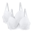thumbnail image 4 of Gymayou 2 Pack Women Lace Minimizer Bra Set Underwire Full Coverage Anti Sag Gathered Support Bra for Large Bust Blue 100B, 4 of 4
