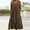 Brown, variant on Efsteb Fall Dresses for Women Solid Color Fashion 3/4 Sleeve Dress Crewneck Three Quarter Sleeve Backless Lace Patchwork Evening Long Dress Loose Casual Dresses Brown S