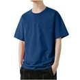 thumbnail image 2 of Puntoco Men's Summer Thin Breathable Loose Half Sleeved T-shirt Blue 14(XXXL), 2 of 6