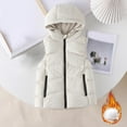 thumbnail image 2 of Edvintorg Kids Vest Boys Girls Solid Color Winter Thick Warm Down Jacket with Zipper Sleeveless Casual Hooded Waistcoat Children's Outdoor Outerwear, 2 of 7