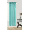 thumbnail image 2 of 2-PC Set MR2 Teal color Rod Pocket Faux Silk Window Curtain Treatment, Set of Two (2) Solid Semi Sheer Panels 55" W x 84" L (Each), 2 of 5