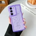 thumbnail image 5 of for Galaxy S22+ Case,for S22 Plus Case,Curly Wavy Anti-Slip Grip Design Transparent Bling Glitter Star Shiny Case Cute Clear Sparkly Bumper Protection Soft Phone Cover for Women Girls,Purple, 5 of 13