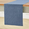 thumbnail image 1 of Solino Chemin de Table en Lin 90 Pouces de Long - Athena, 100 % Lin Pur Bleu Denim Chemin de Table 14 x 90 Pouces pour la Fête des Pères, Été, 1 of 6