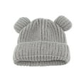 thumbnail image 4 of Cute Skull Cap for Toddlers Chunky Knitted Pom-Pom Beanies Size 1-6 Boys & Girls Casual Solid Color Thermal Warm Winter Hats, 4 of 6