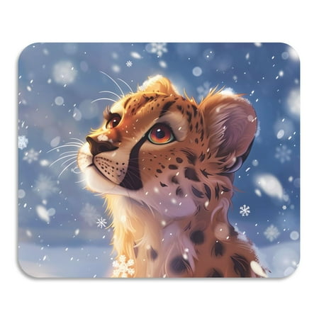 

ALAZA Dish Drying Mat for Kitchen Cheetah Snowflakes in Winter Counter Absorbent Draining Pad 15.7 x11.8