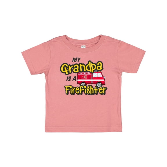 Inktastic My Grandpa is a Firefighter with Fire Truck Boys or Girls Baby T-Shirt