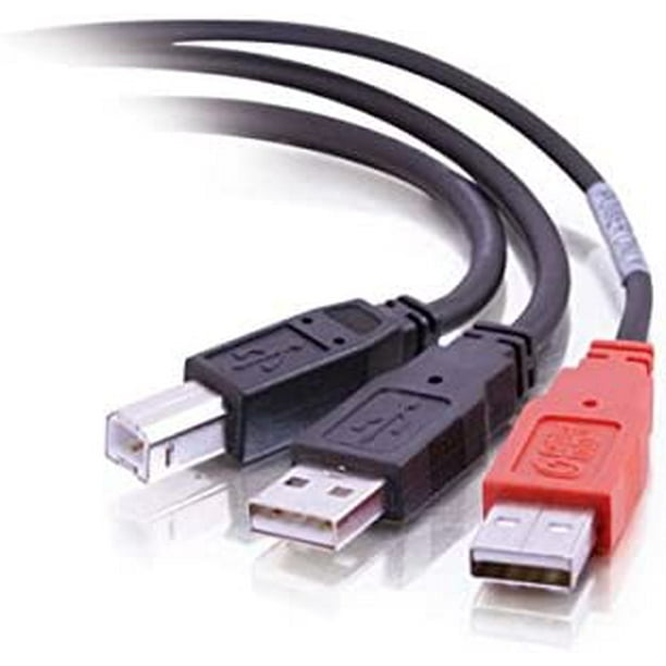 Boom Archeoloog Behoren USB Cable, USB 2.0 Cable, USB B Male to Two A Male Cables, USB Y Cable, 6  Feet (1.82 Meters), Black, Cables to Go 28108 - Walmart.com