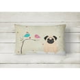 thumbnail image 2 of Carolines Treasures BB2480PW1216 Christmas Presents between Friends Pug - Fawn Canvas Fabric Decorative Pillow, 12H, 2 of 3