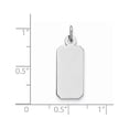 thumbnail image 5 of 925 Sterling Silver Rhodium-plate Engraveable Rectangle Polish Front, Satin Back Disc Charm Pendant, 5 of 5