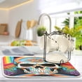 thumbnail image 5 of Skull and Rainbow Dish Drying Mat, Absorbent Microfiber Pad Protector For Kitchen Counter Top Mat Dish Drainboard 16x18in, 5 of 7