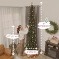 thumbnail image 2 of 9ft Green Pencil Christmas Tree with 350 LED Lights & Remote - DIY Colourful Holiday Decor for Living Room & Entryway - Hinged Branches, Daily Timer, 2 of 7