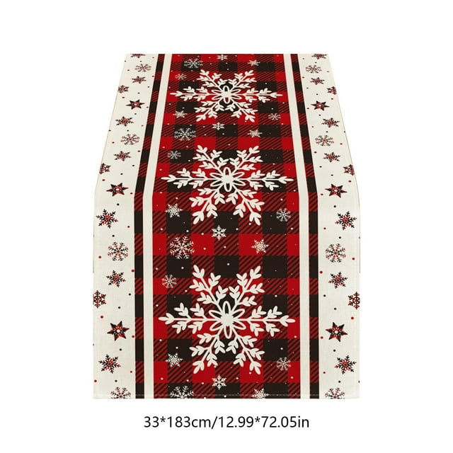 Decoraciones navideñas, mantel de copo de nieve navideño, mantel de copo de nieve rojo, mantel rectangular, regalo navideño, paño para el polvo, mantel festivo para restaurante, fiesta, camino de mesa
