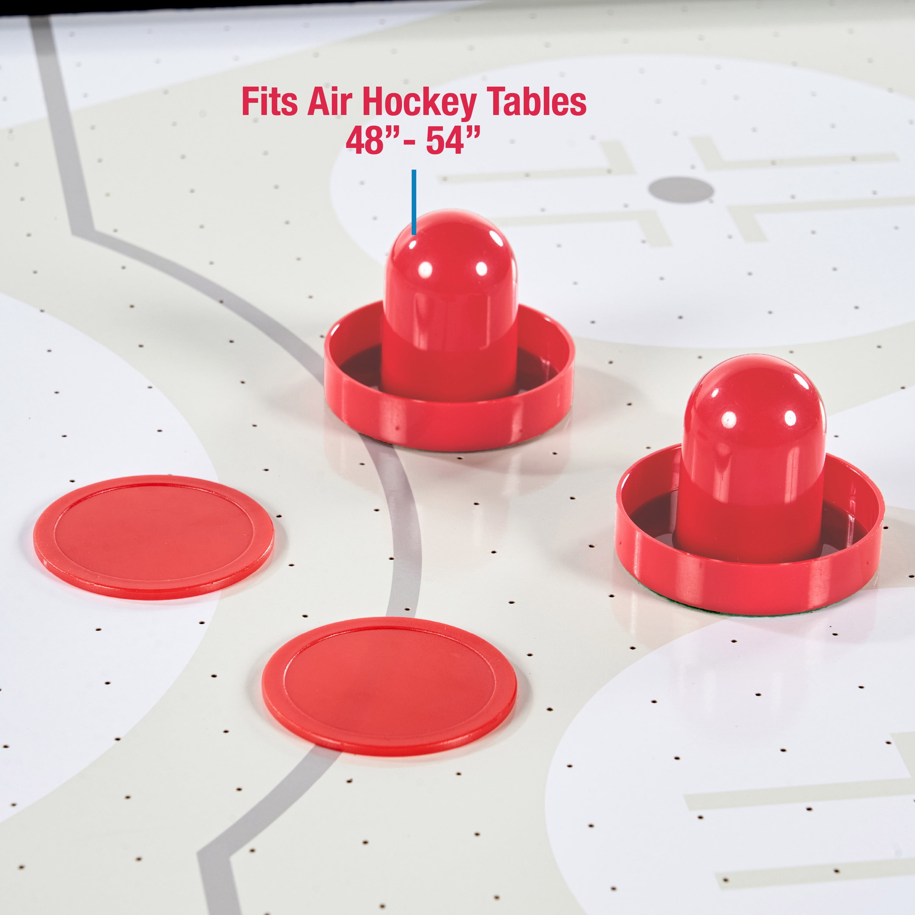 MD Sports Air Hockey Accessories Set 4 Pushers Red Black, 8 Red Pucks, 8 Green Pads, Fits 48 to 54 in Tables, Durable Plastic Smooth Play