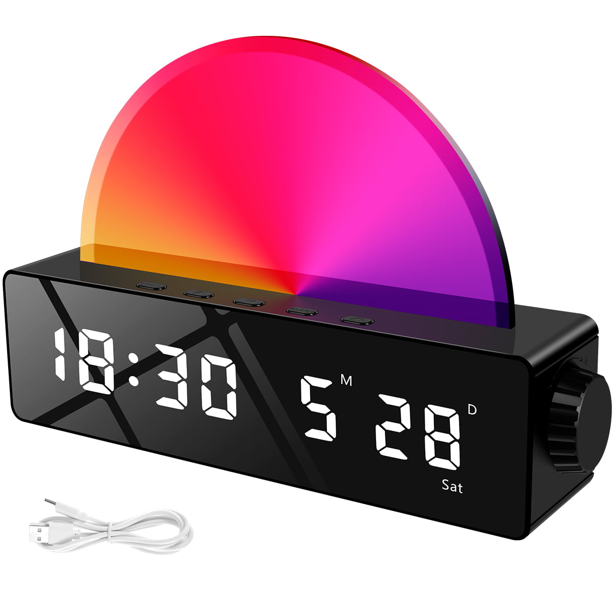 Sunrise Alarm Clock with FM USB Rechargeable Up Light with Sunrise Simulation -