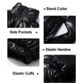 thumbnail image 4 of Women's Shiny Cropped Quilted Puffer Jacket - Zip Up Padded Down Coat Outerwear, 4 of 6