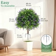 thumbnail image 4 of Yhmxh Artificial Lavender Bushes with Boxwood Panels, 26" UV ResistantBoxwood Topiary Ball, Outdoor Garden Plants, Indoor/Outdoor Shrubs for PPorch Front Planter Garden Patio Yard Decorations, 4 of 6