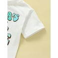 thumbnail image 5 of Bagilaanoe 2pcs Toddler Baby Boy Short Pants Set Letters Print Short Sleeve T-Shirt Tops + Shorts 6M 12M 18M 24M 3T Kids Casual Summer Outfits, 5 of 9