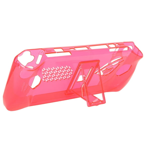 Shockproof Clear Case, Non Slip TPU Protective Cover with Bracket for ROG Ally 2023, Foldable Stand, Handheld Console Transparent Case