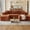 Brown, variant on Anybox 92.5" Corduroy U-Shaped Sectional Sofa, Modular Boneless Couch with Right-Facing Chaise, Ottoman and Deep Seat, No Assembly, Blue