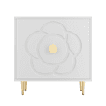 thumbnail image 6 of Joywind Floral Accent Cabinet with 2 Doors, Storage Sideboard Cabinet with Adjustable Shelves, Buffet Cabinet for Hallway, Living Room, Kitchen, White, 6 of 8