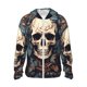 thumbnail image 1 of Fotbe Vintage Leaf Flower Skull Chaqueta con Protección Solar UPF 50+ para Hombre y Mujer, Camisa con Capucha y Bolsillos-XX-Large, 1 of 7